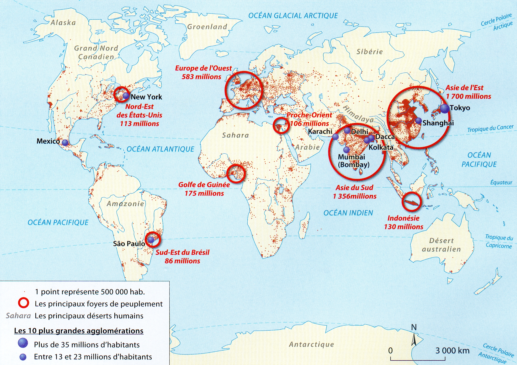 Carte Brevet Repartition De La Population Mondiale En 20111 Histographie