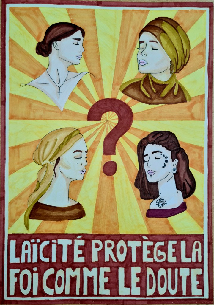 Affiche laïcité réalisée par les élèves