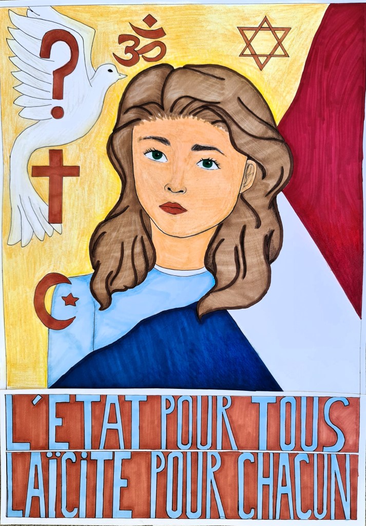 Affiche laïcité réalisée par les élèves