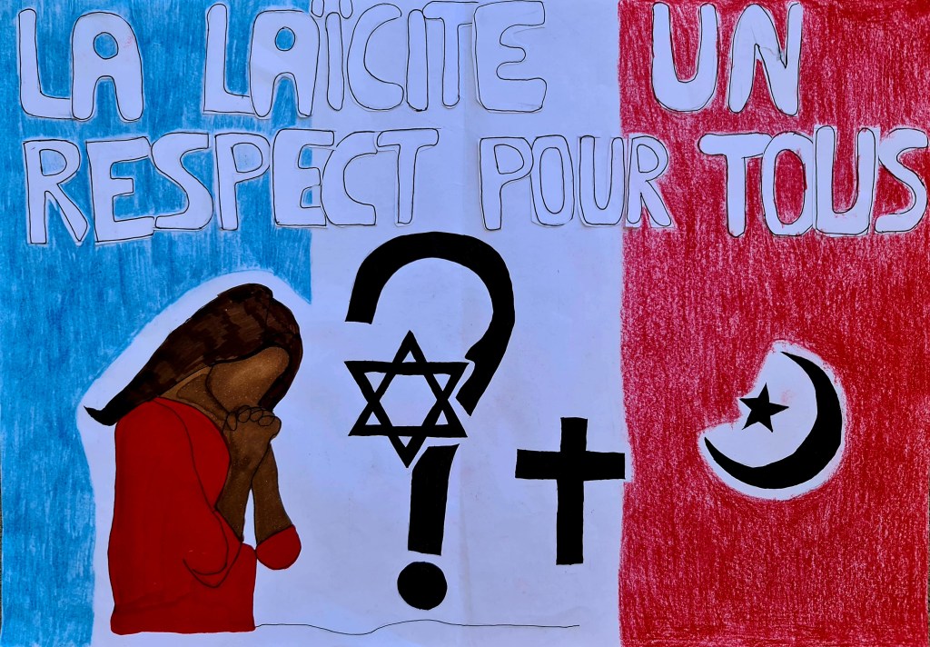 Affiche laïcité réalisée par les élèves