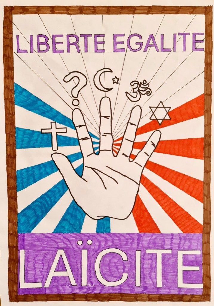 Affiche laïcité réalisée par les élèves
