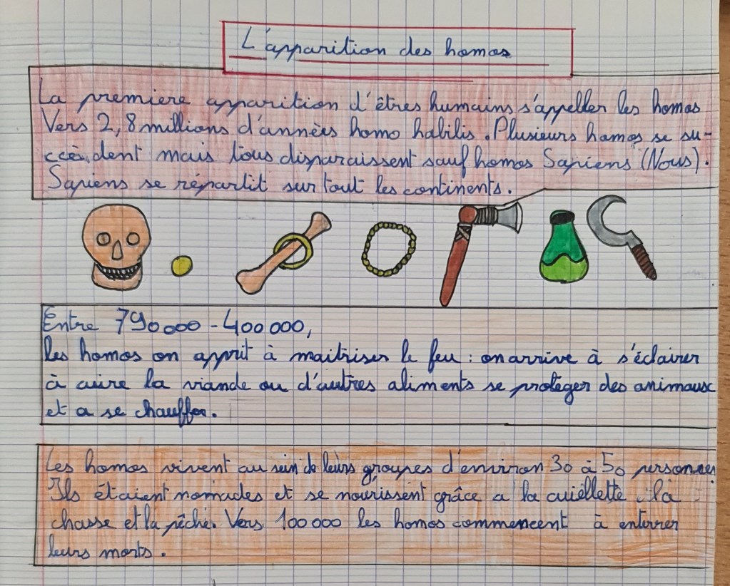 Production sur les premiers Homo