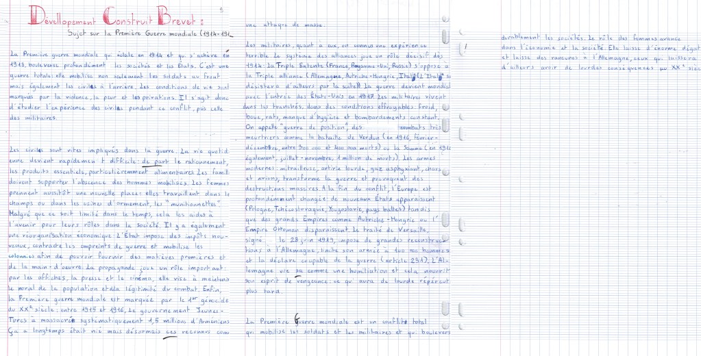 Production sur la Première Guerre mondiale