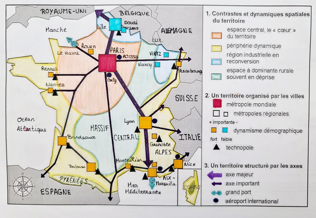 Carte de France réalisée par des élèves