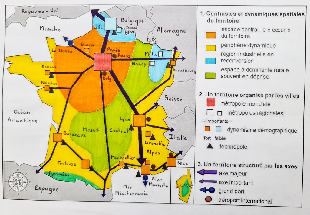 Carte de France réalisée par des élèves