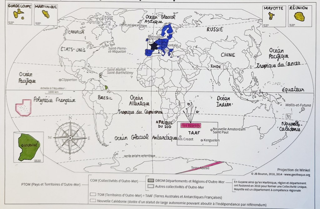 Carte de France réalisée par des élèves
