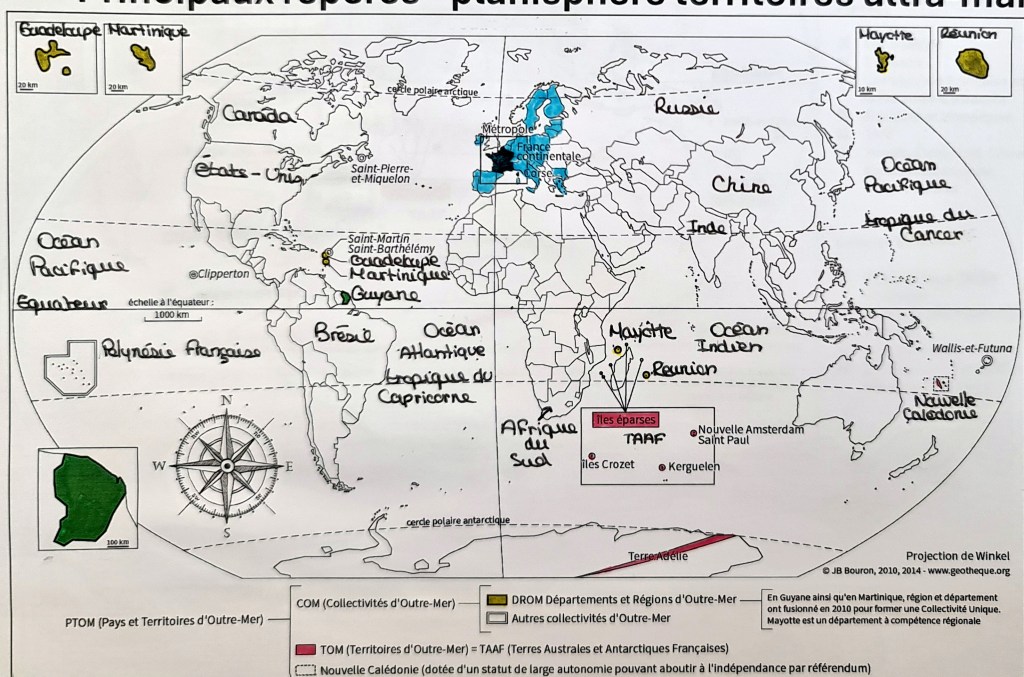 Carte de France réalisée par des élèves