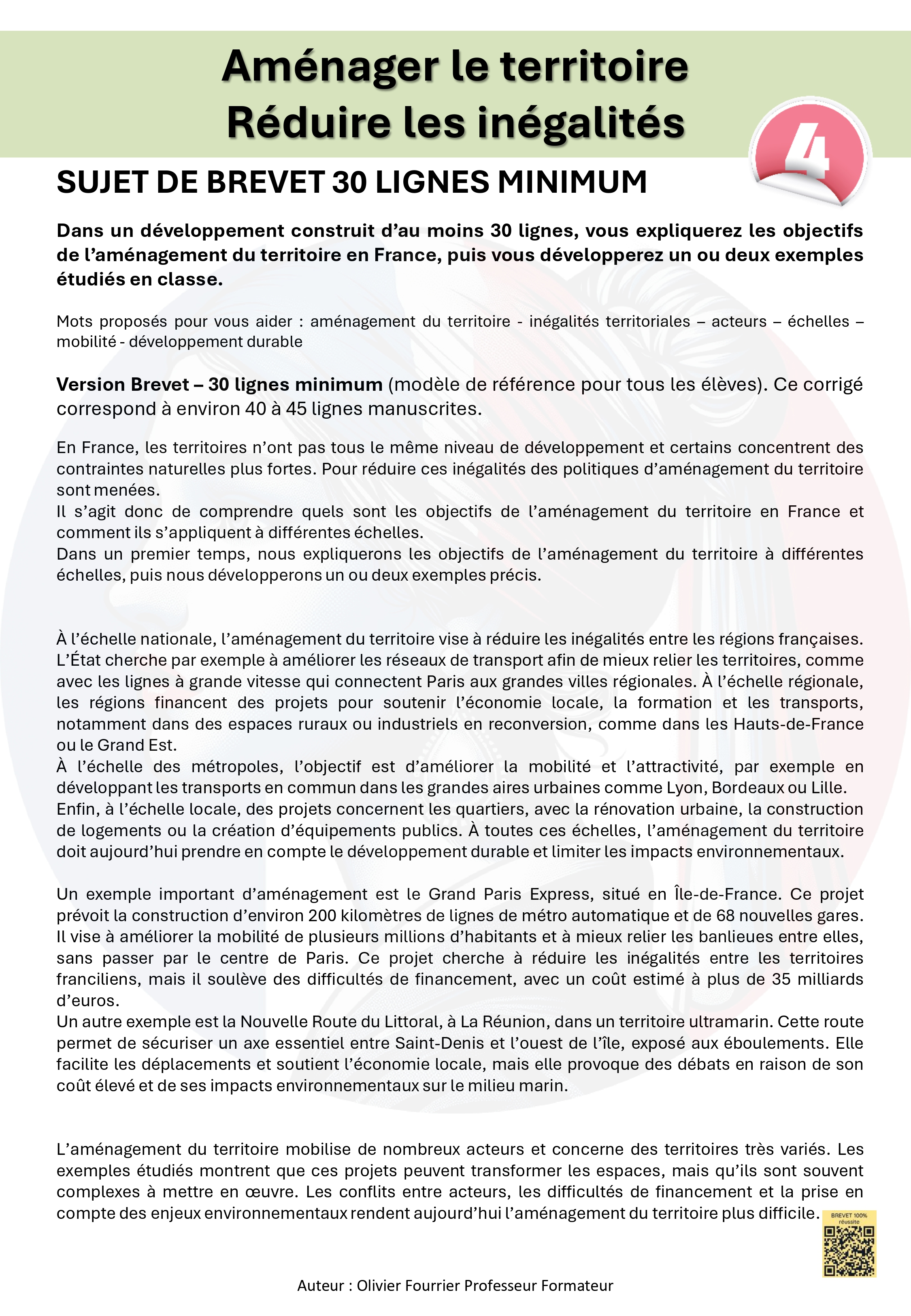 Kit de révision géographie - développements construits